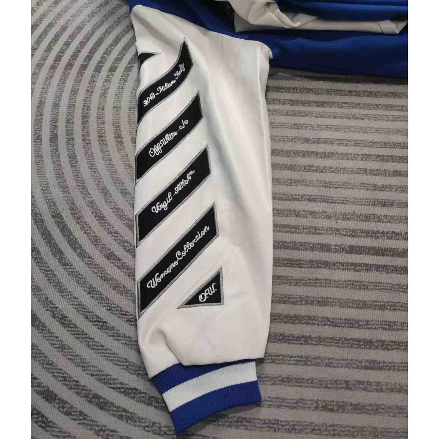Off-White Royal Logo-appliqué Varsity Jacket - DopestKickz