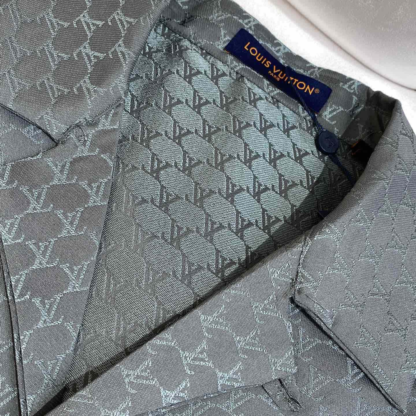 Louis Vuitton Short-Sleeved Jacquard Silk-Blend Shirt    - DopestKickz