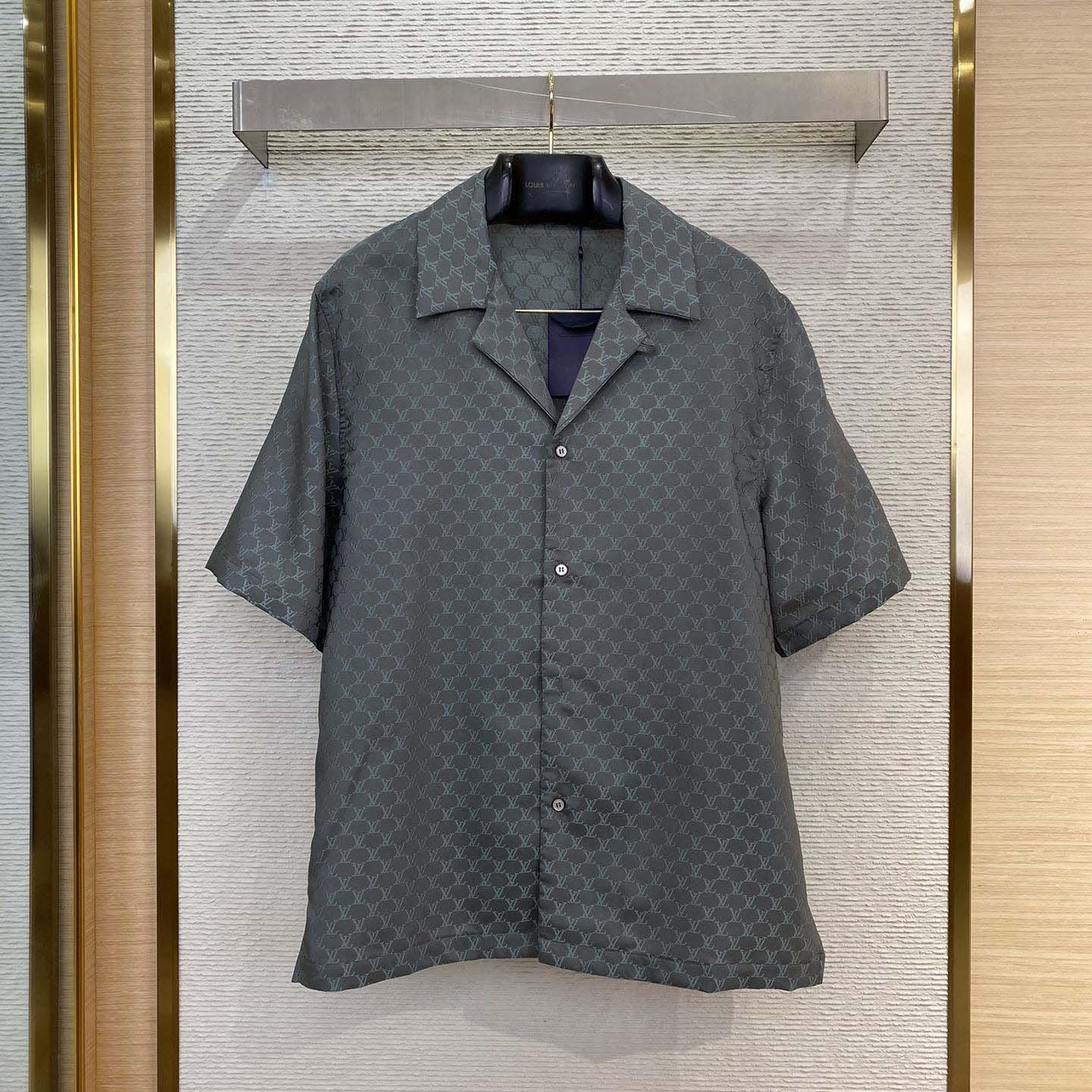 Louis Vuitton Short-Sleeved Jacquard Silk-Blend Shirt    - DopestKickz