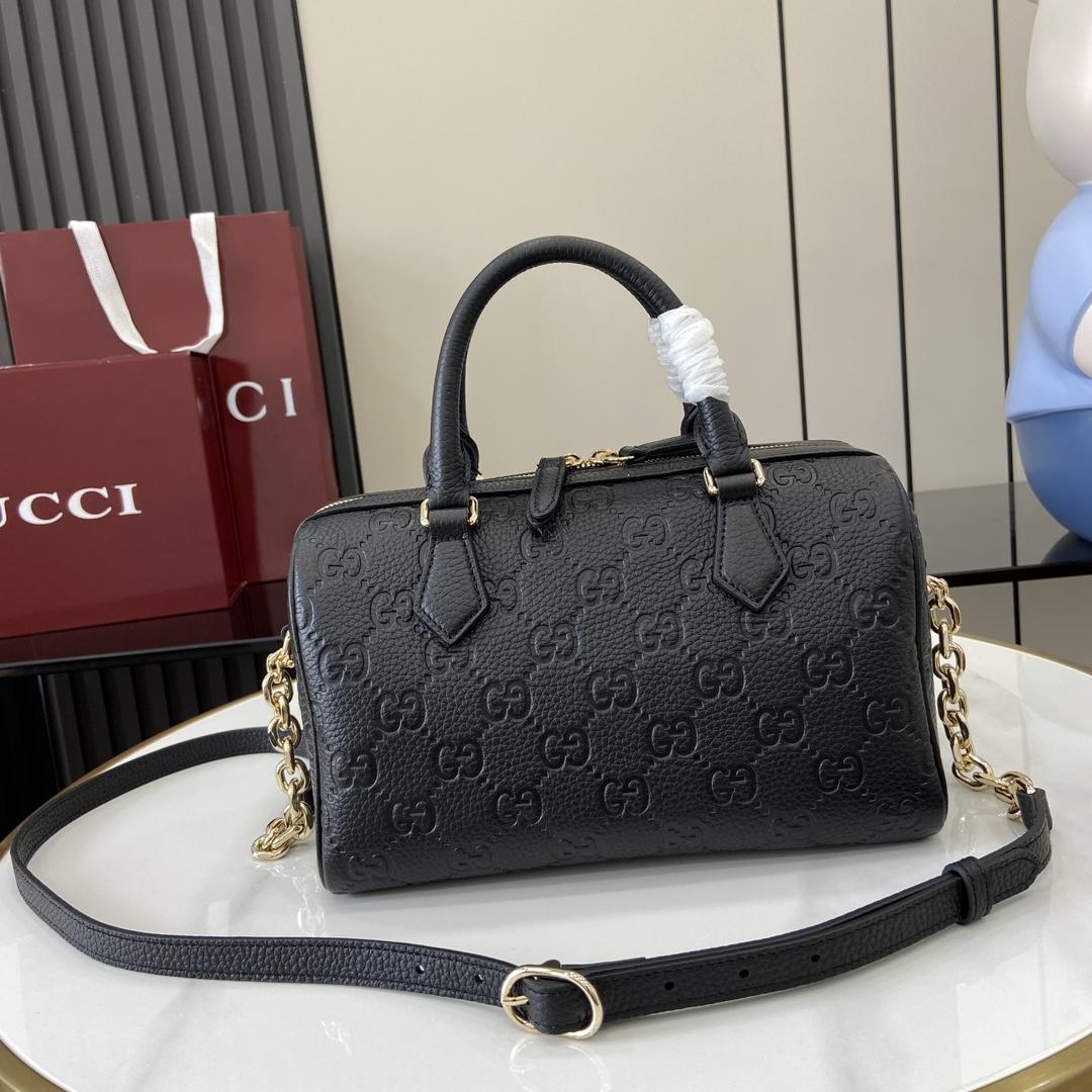 Gucci GG Emblem Small Top Handle Bag - DopestKickz