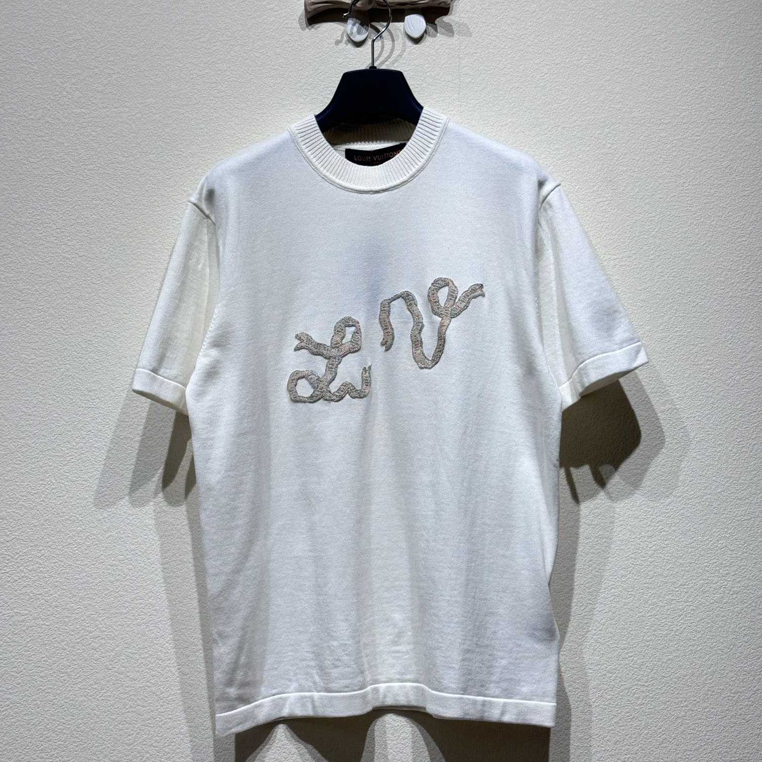 Louis Vuitton Embellished Short-Sleeved Cotton Crewneck   - DopestKickz