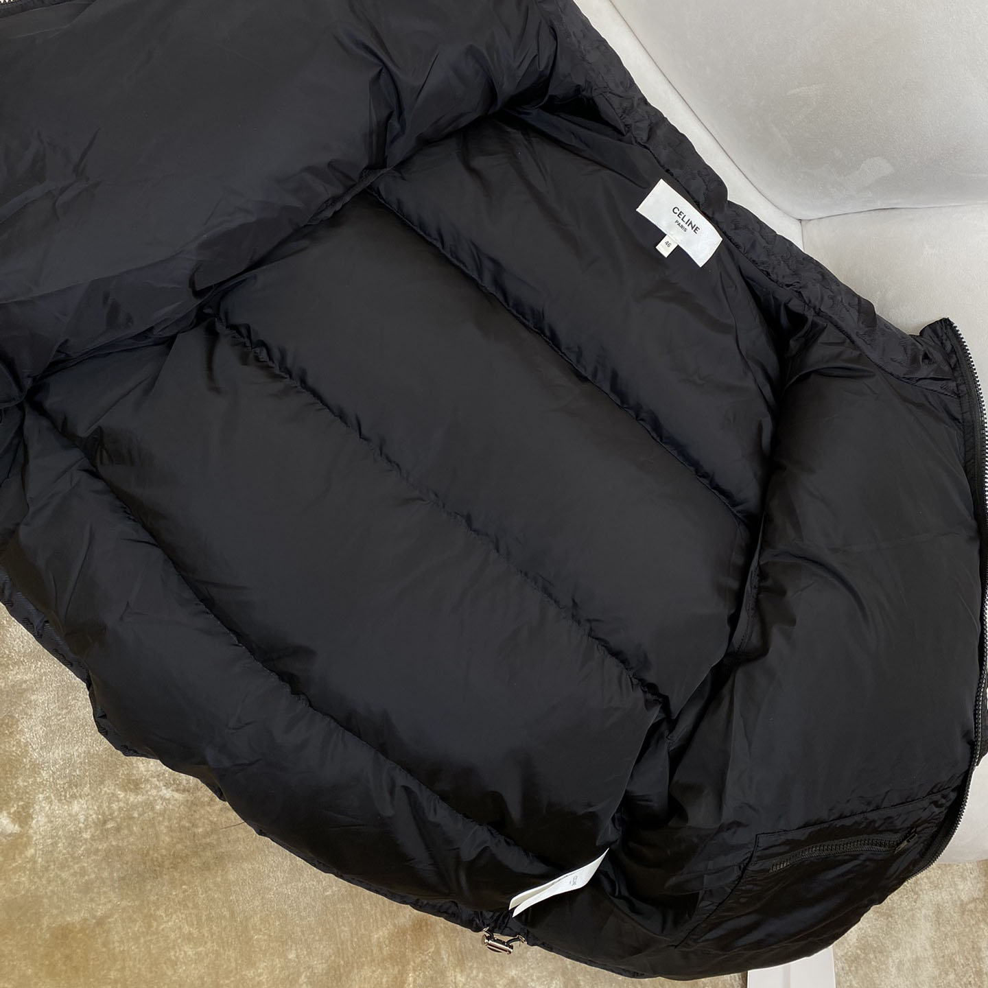 Celine Down Jacket In Triomphe Nylon Jacquard  - DopestKickz