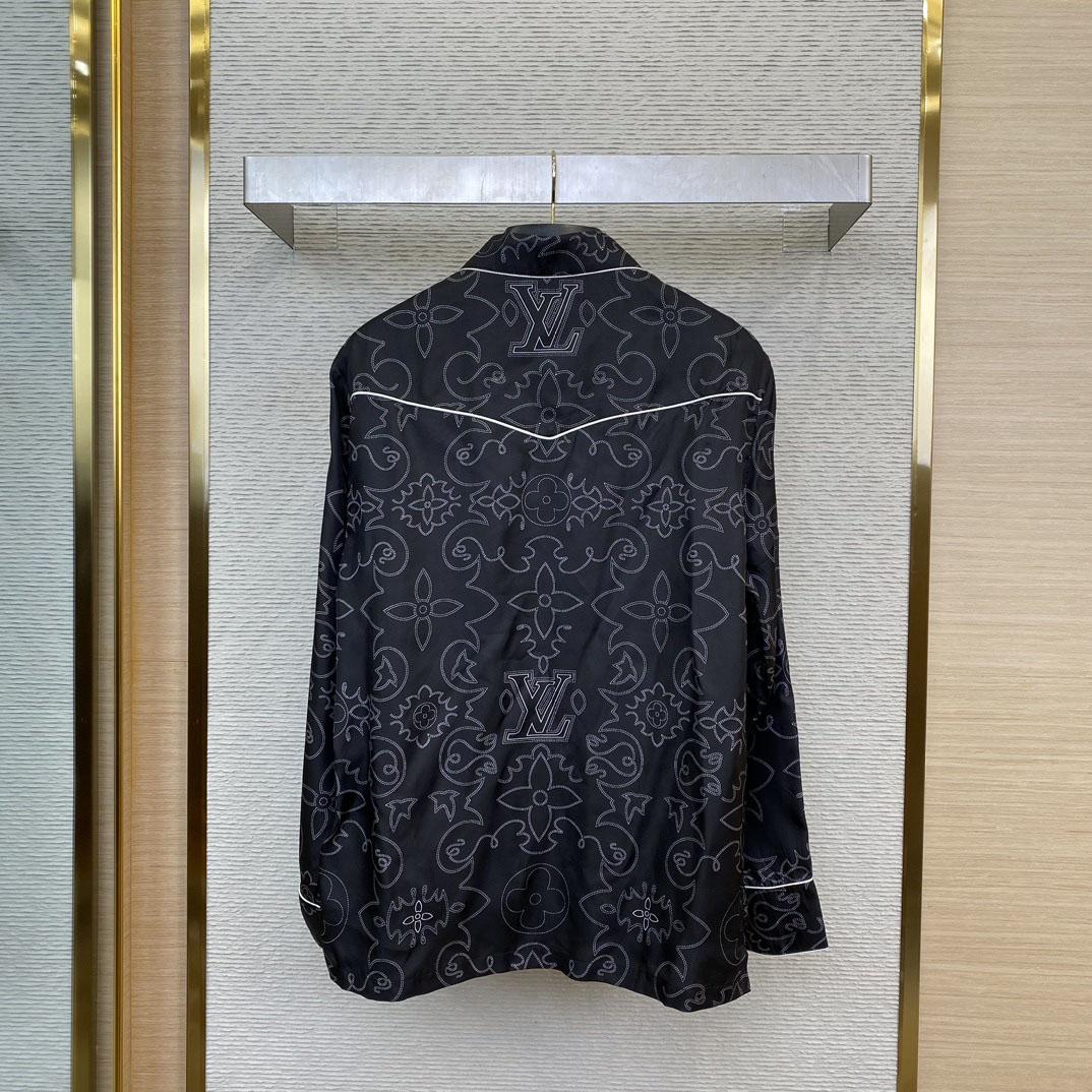 Louis Vuitton Printed Long-Sleeved Silk Pyjama Overshirt   - DopestKickz