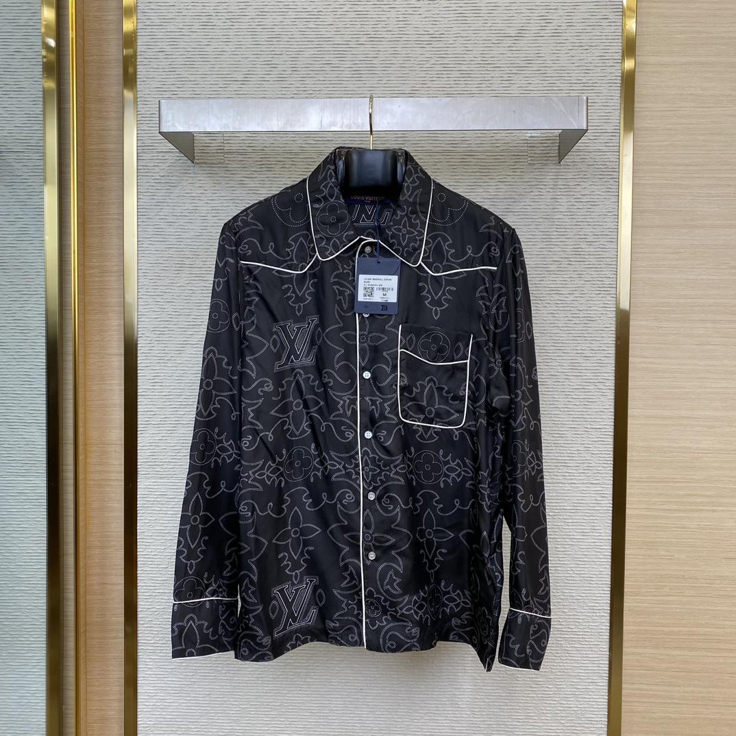 Louis Vuitton Printed Long-Sleeved Silk Pyjama Overshirt   - DopestKickz