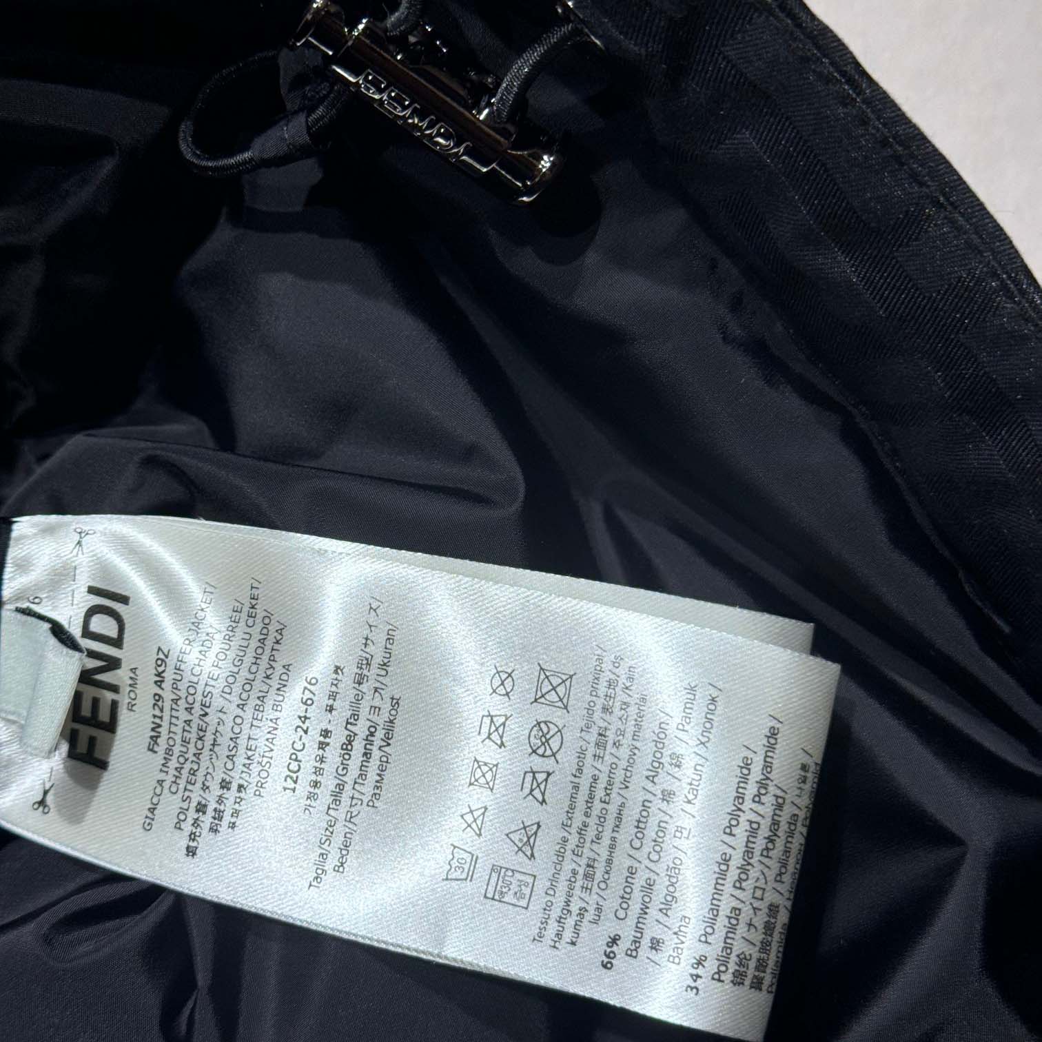 Fendi Black FF Nylon Down Jacket - DopestKickz