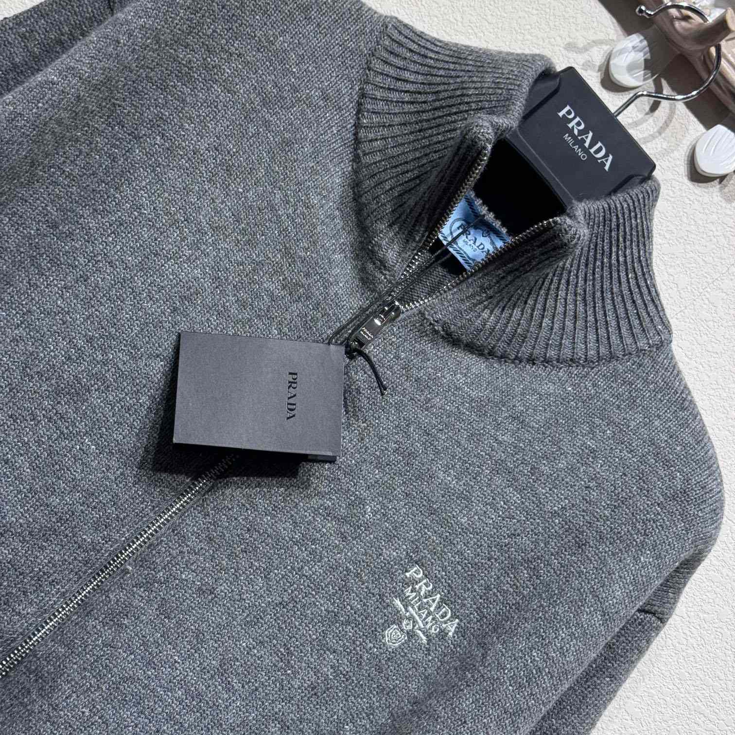 Prada Logo-embroidered Cashmere Cardigan - DopestKickz