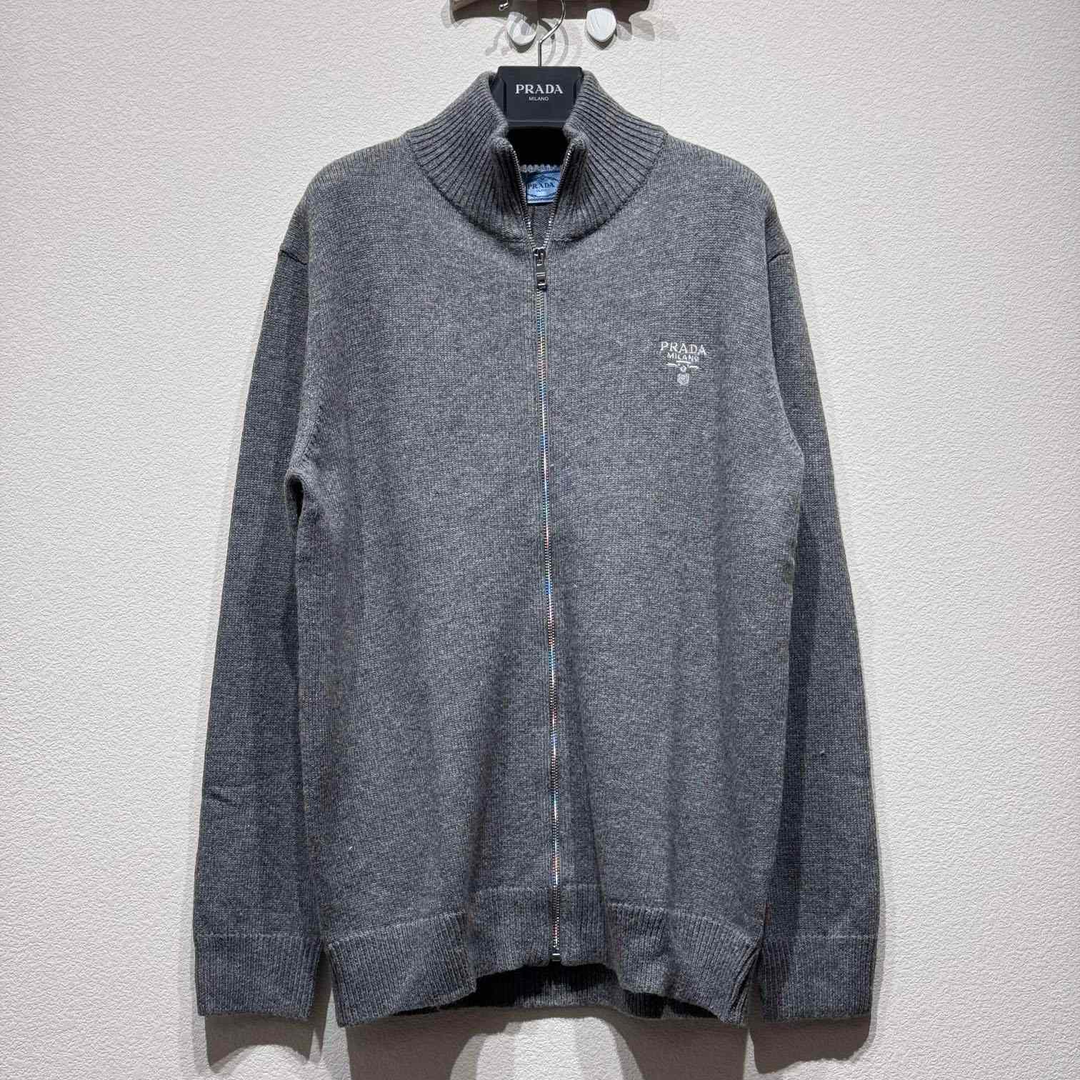 Prada Logo-embroidered Cashmere Cardigan - DopestKickz