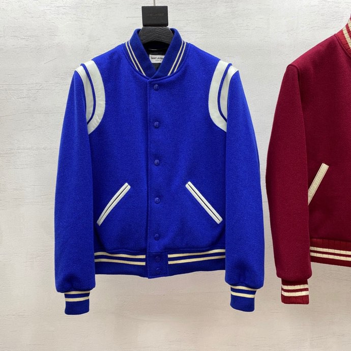 Saint Laurent Varsity Classic Teddy Bomber Jacket - DopestKickz