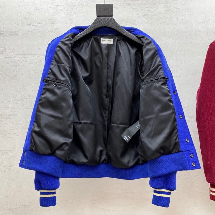Saint Laurent Varsity Classic Teddy Bomber Jacket - DopestKickz