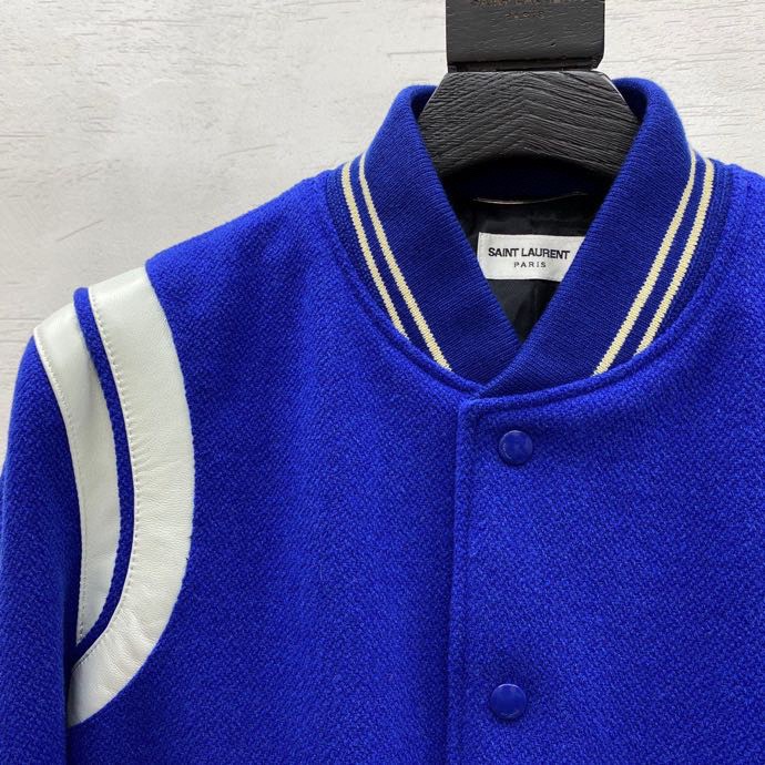 Saint Laurent Varsity Classic Teddy Bomber Jacket - DopestKickz