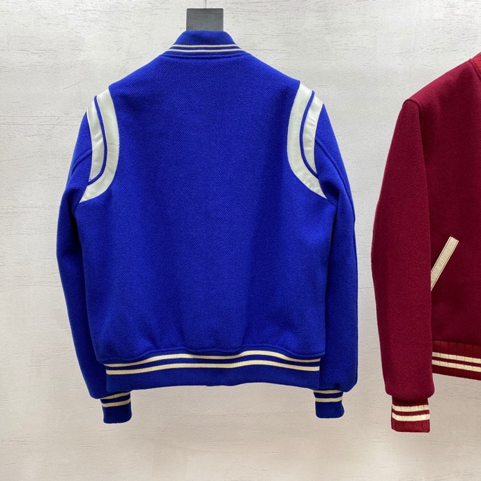 Saint Laurent Varsity Classic Teddy Bomber Jacket - DopestKickz