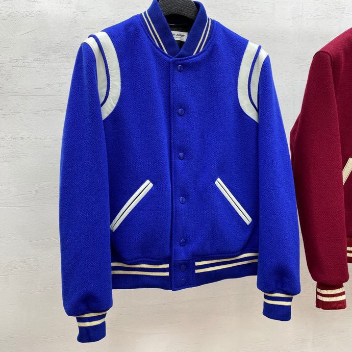 Saint Laurent Varsity Classic Teddy Bomber Jacket - DopestKickz