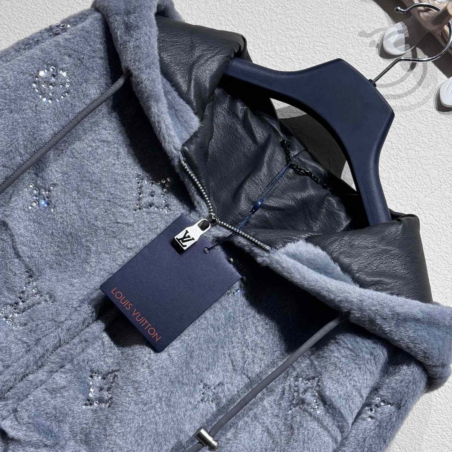 Louis Vuitton MNG Embellished Shearling Hoodie - DopestKickz