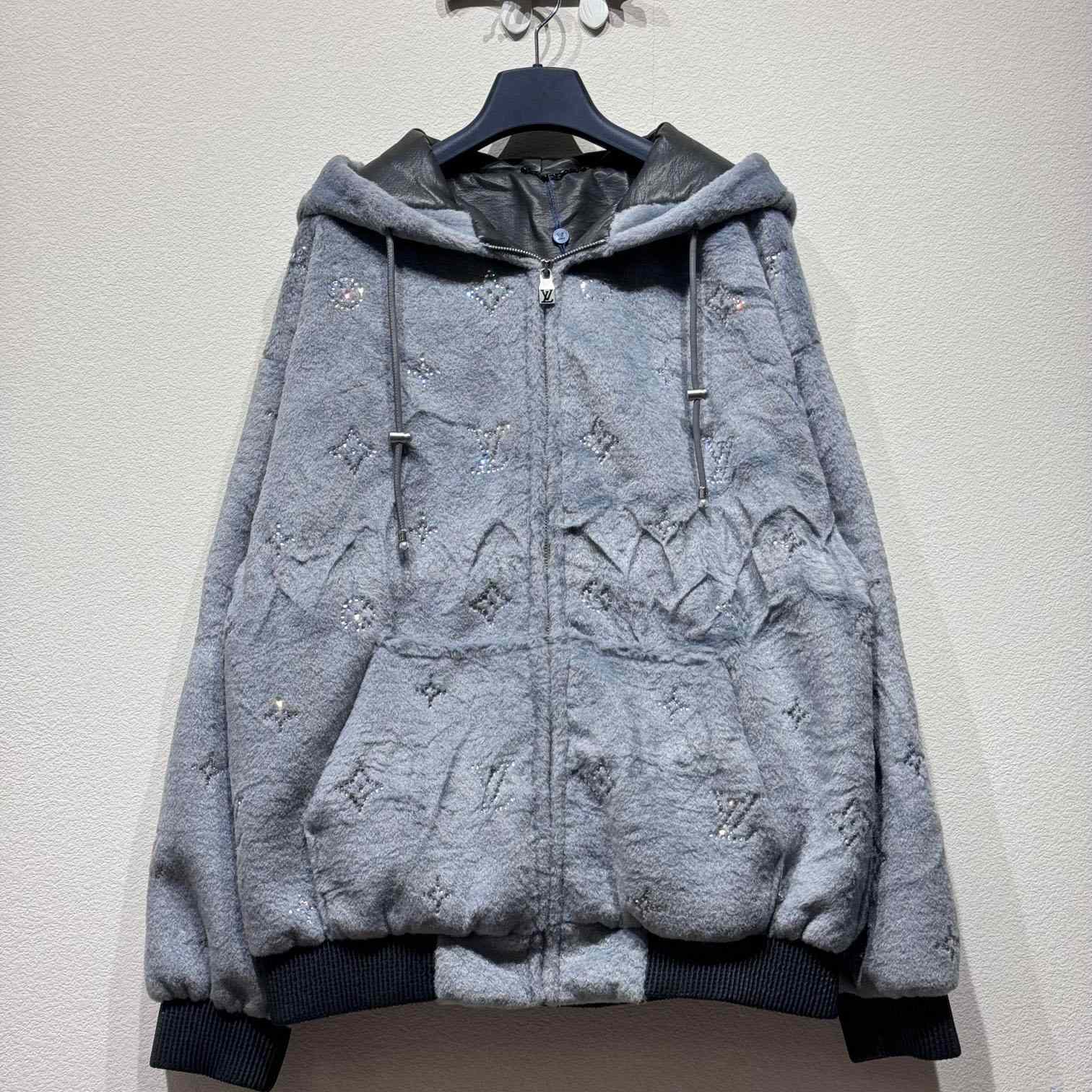 Louis Vuitton MNG Embellished Shearling Hoodie - DopestKickz