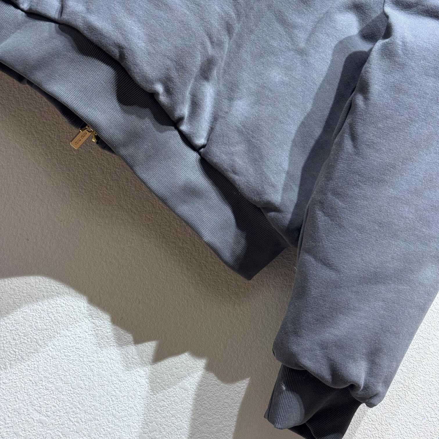 Miu Miu Garment-dyed Blouson Jacket With Embroidered Logo - DopestKickz