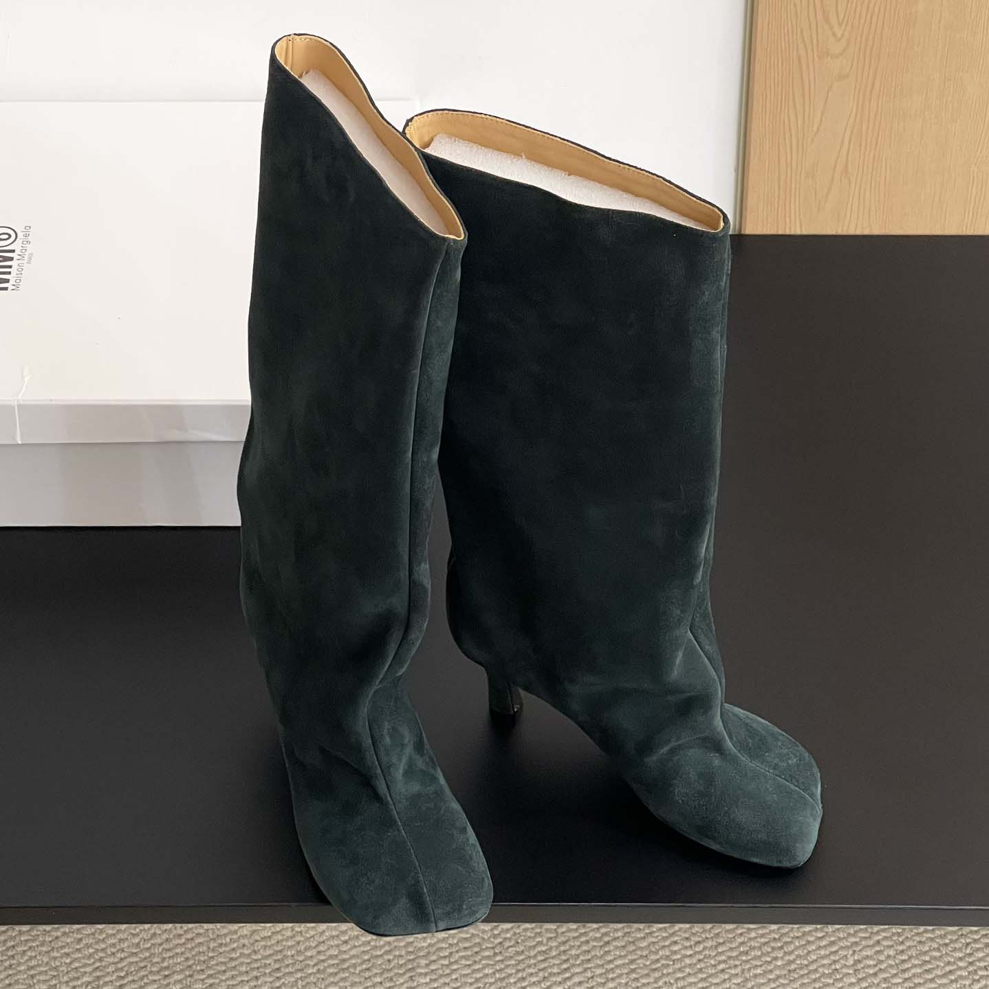 Maison Margiela Green Anatomic Tall Boots - DopestKickz