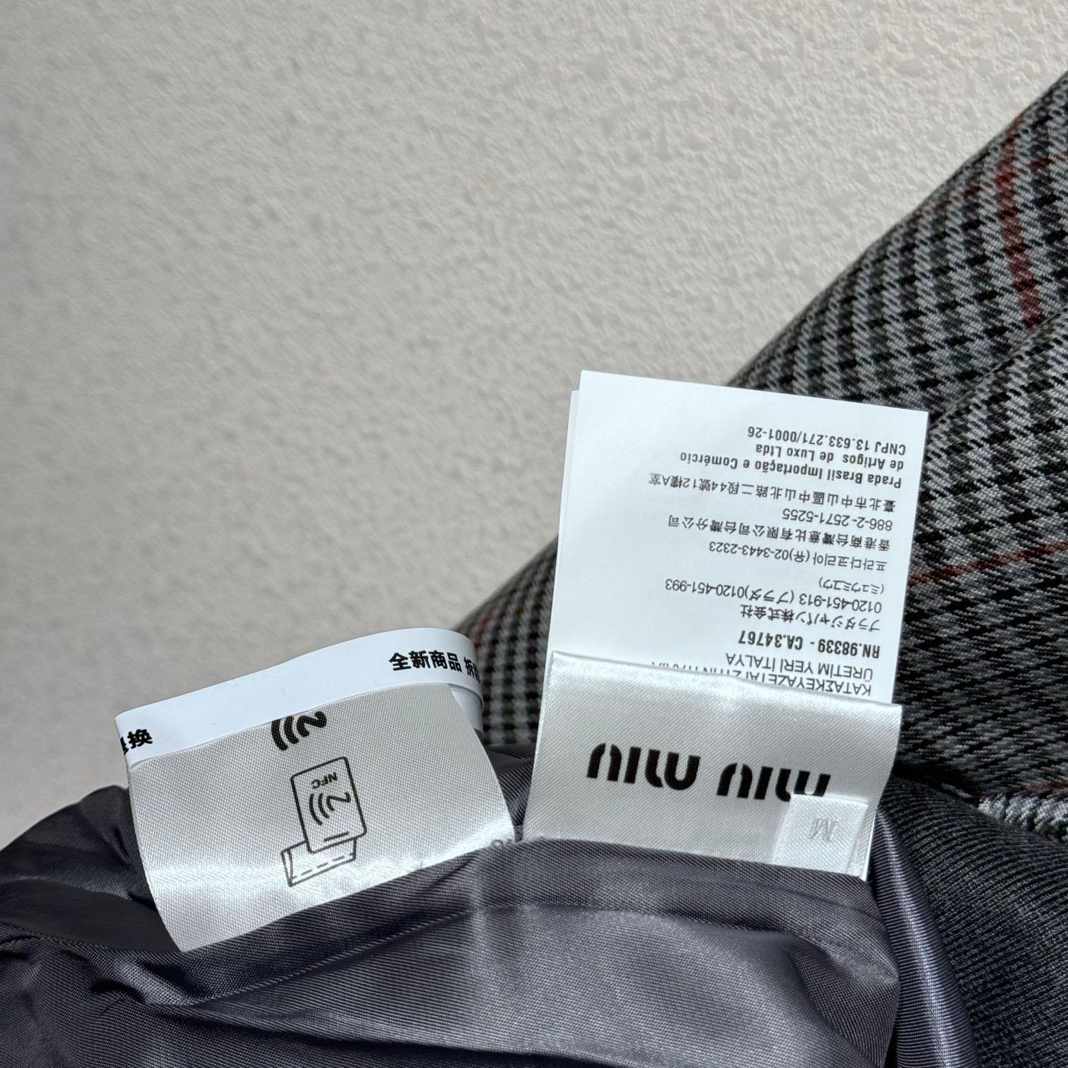 Miu Miu Check Logo Bomber Jacket - DopestKickz