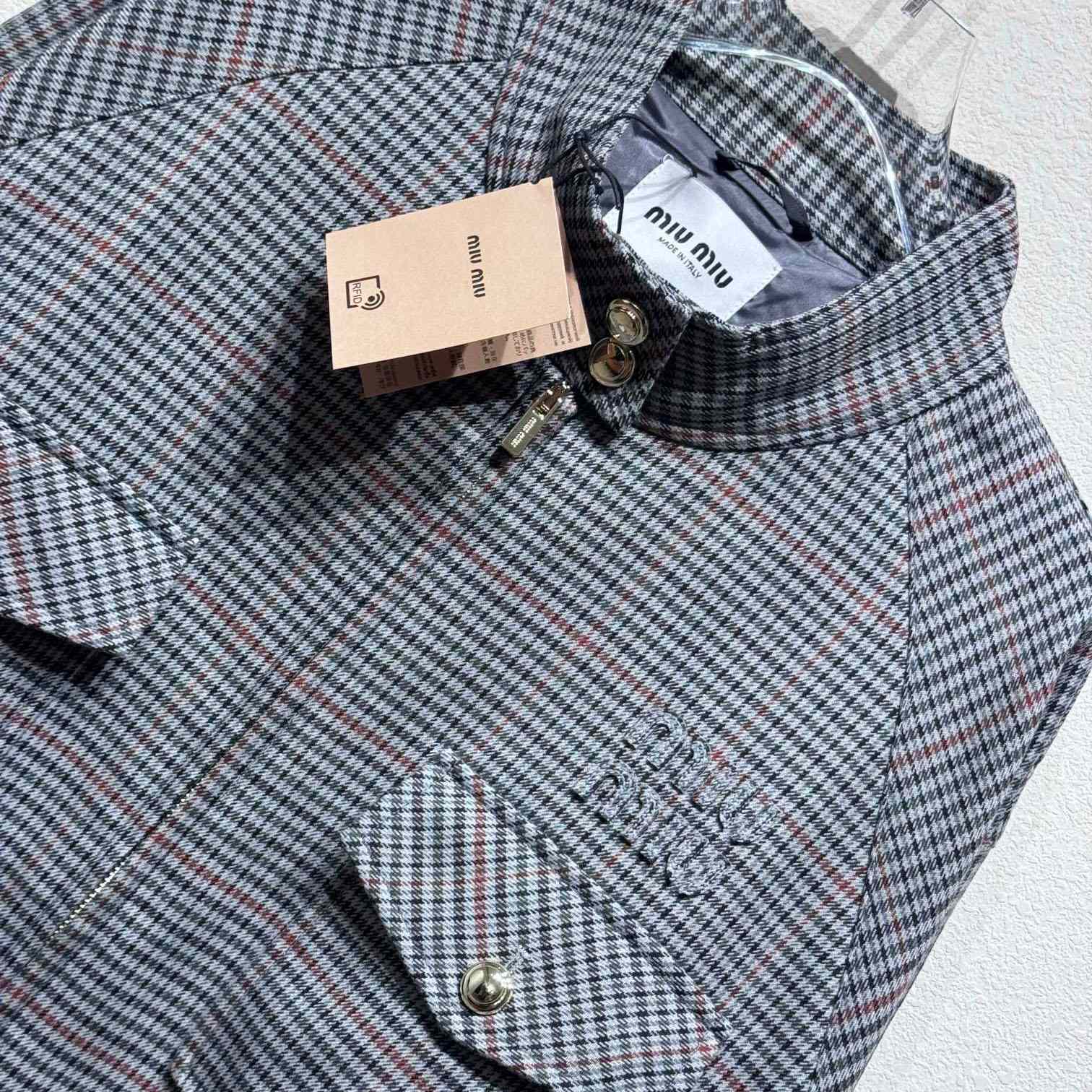 Miu Miu Check Logo Bomber Jacket - DopestKickz