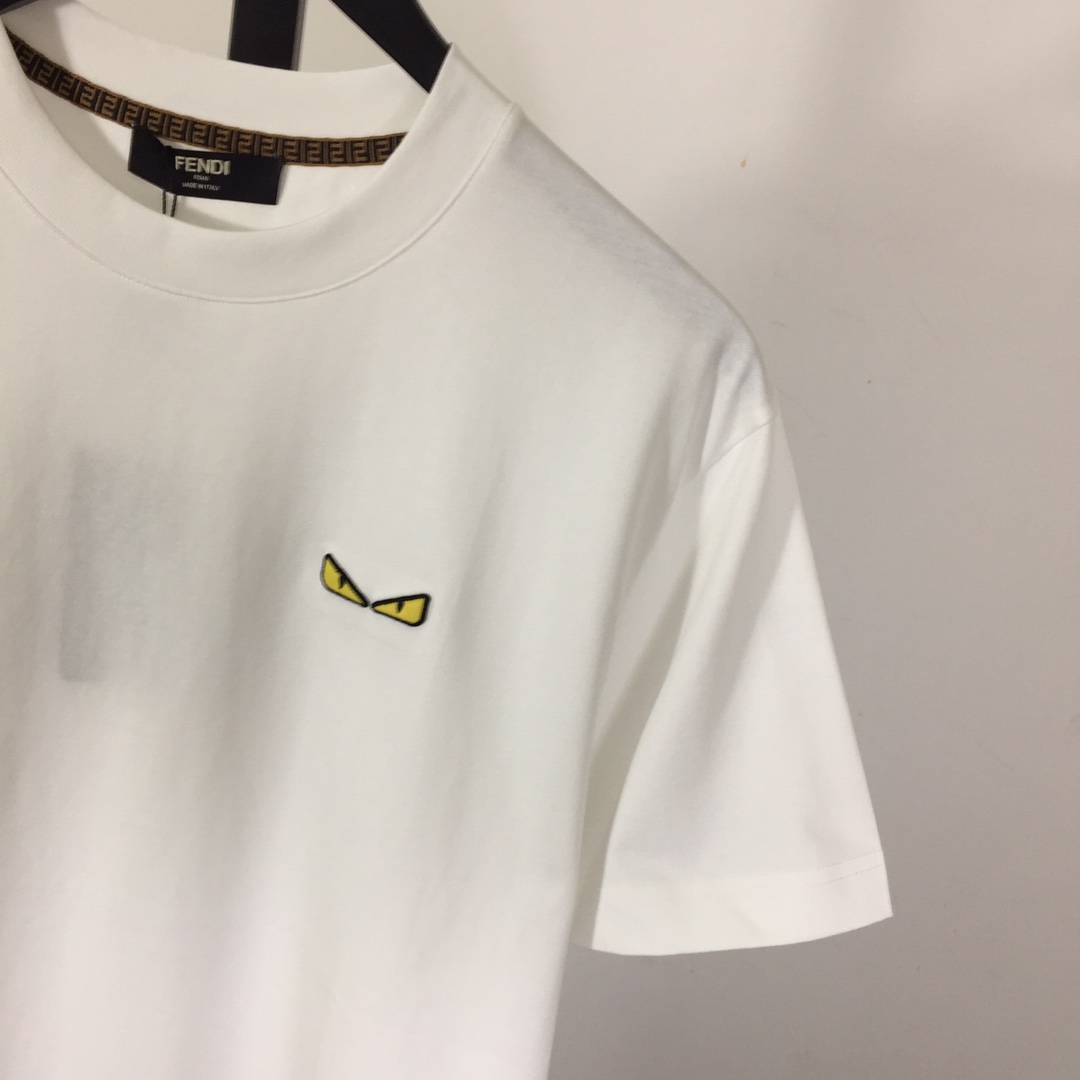 Fendi White Cotton Fendilicious T-shirt - DopestKickz