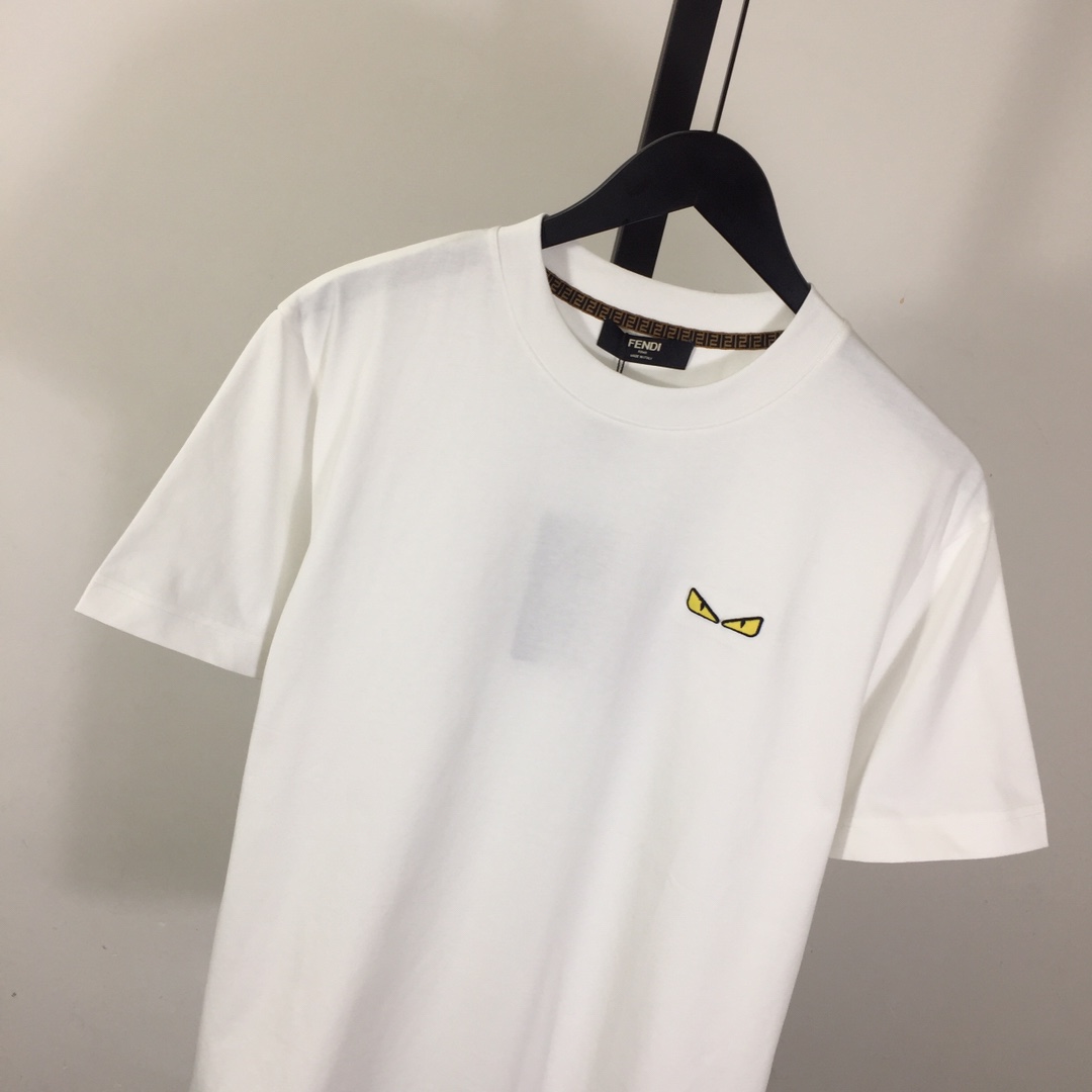Fendi White Cotton Fendilicious T-shirt - DopestKickz