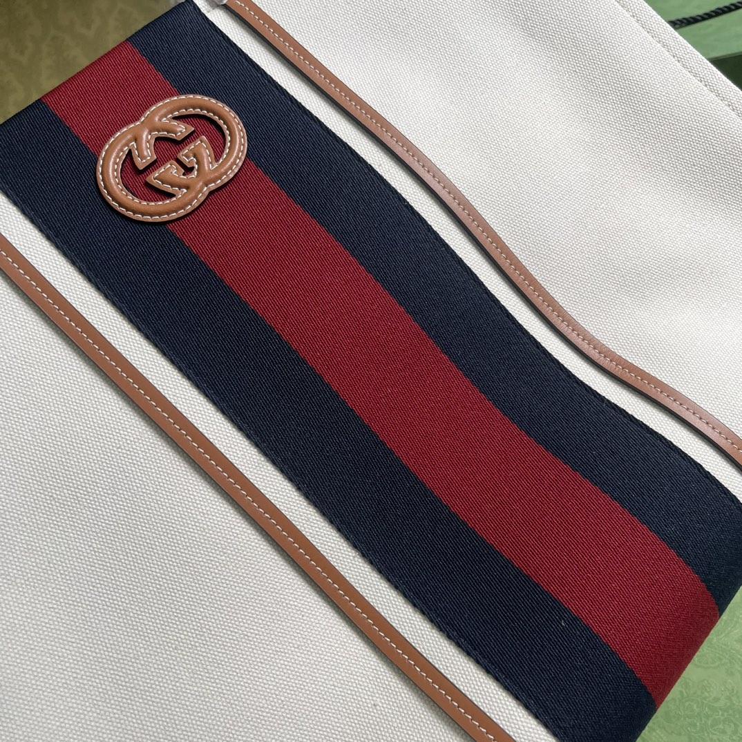 Gucci Interlocking G Large Canvas Tote Bag   44-35-22.5cm - DopestKickz