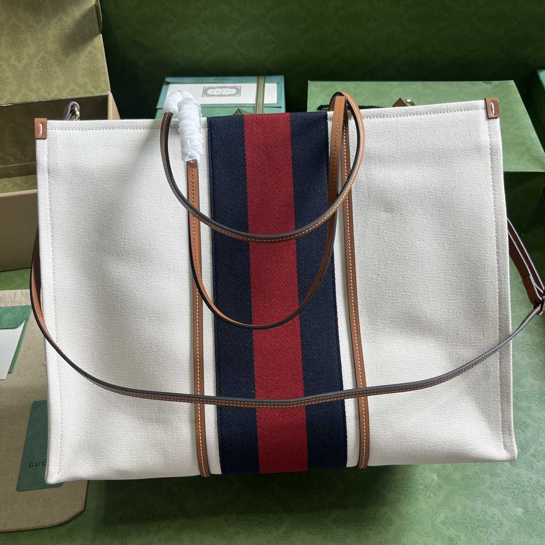 Gucci Interlocking G Large Canvas Tote Bag   44-35-22.5cm - DopestKickz