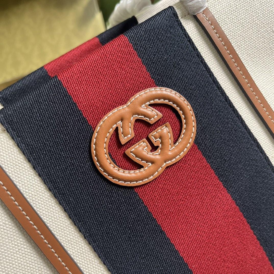 Gucci Interlocking G Large Canvas Tote Bag   44-35-22.5cm - DopestKickz