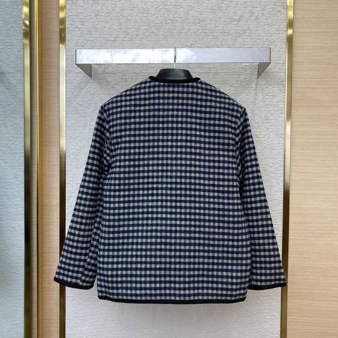 Gucci Wool Gingham Jacket With Interlocking G  - DopestKickz