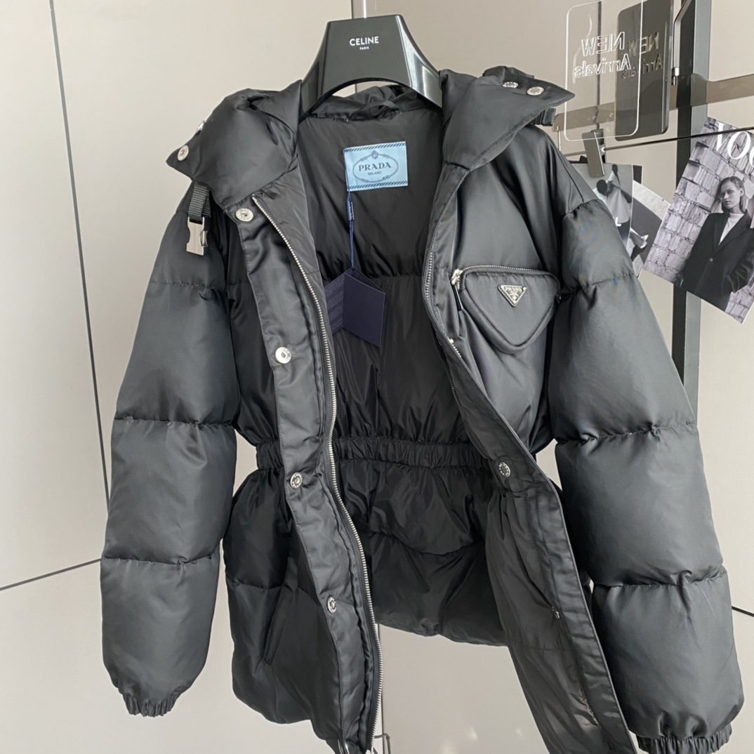 Prada Women's Hooded Re-Nylon Down Jacket - DopestKickz