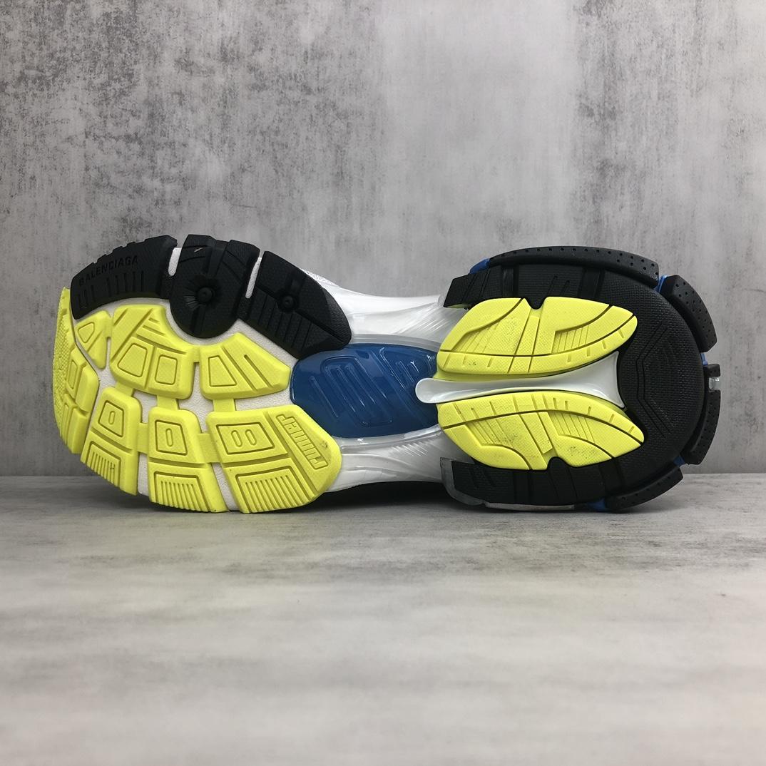 Balenciaga Runner 2.0 Sneaker In White, Yellow And Blue Mesh And Polyurethane - DopestKickz