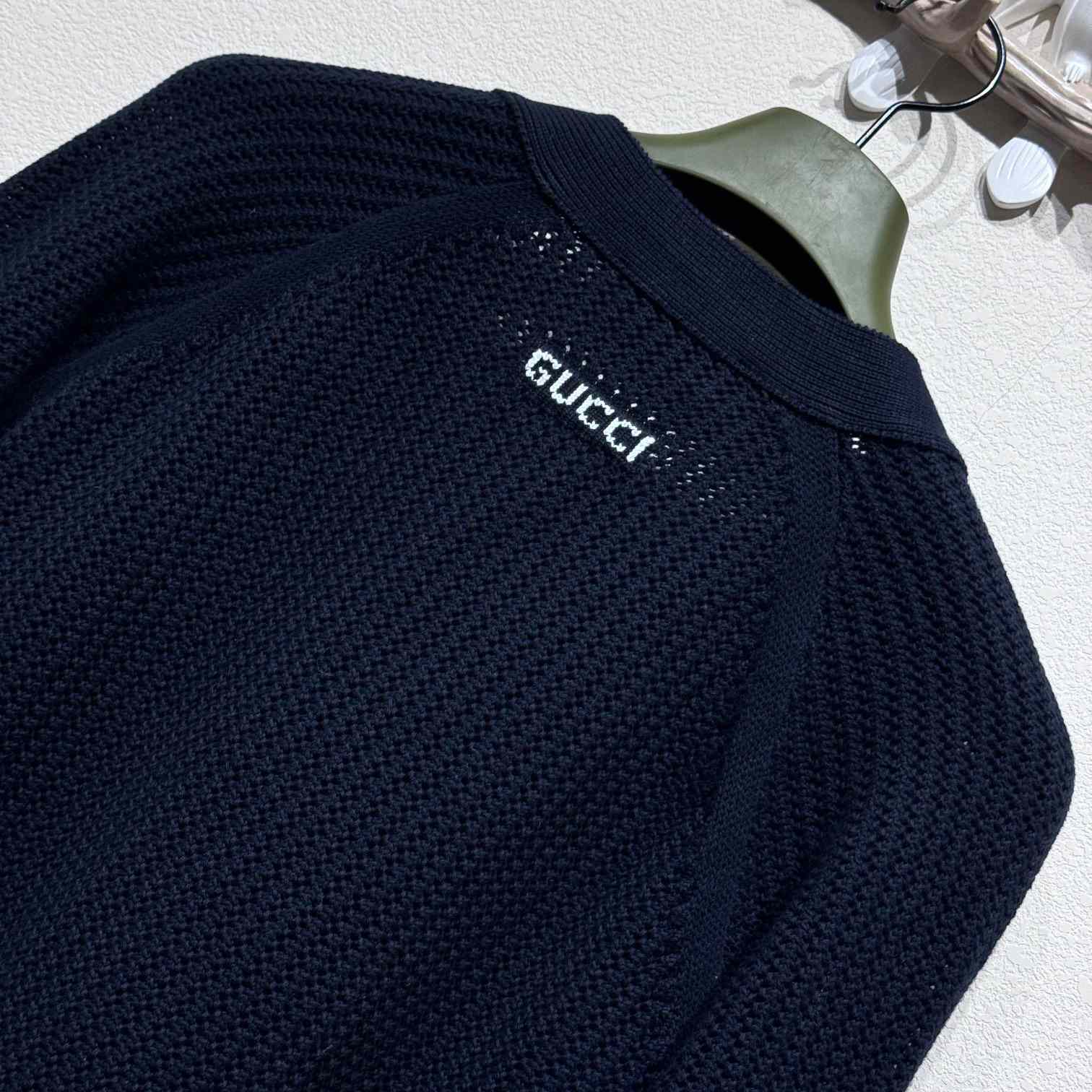 Gucci Ajour Cotton Knit Cardigan With Web - DopestKickz