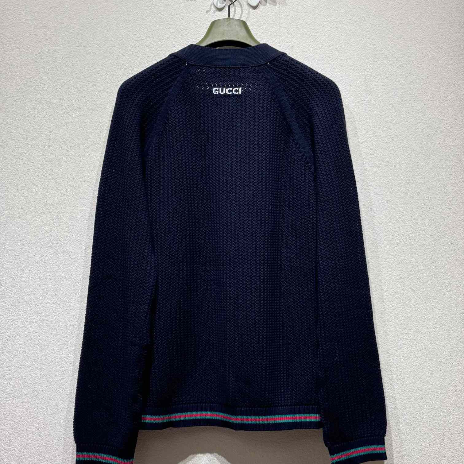 Gucci Ajour Cotton Knit Cardigan With Web - DopestKickz