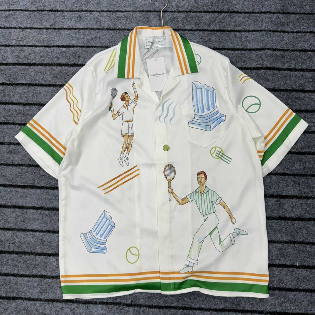 Casablanca Tennis Play Short Sleeve Linen Shirt - DopestKickz