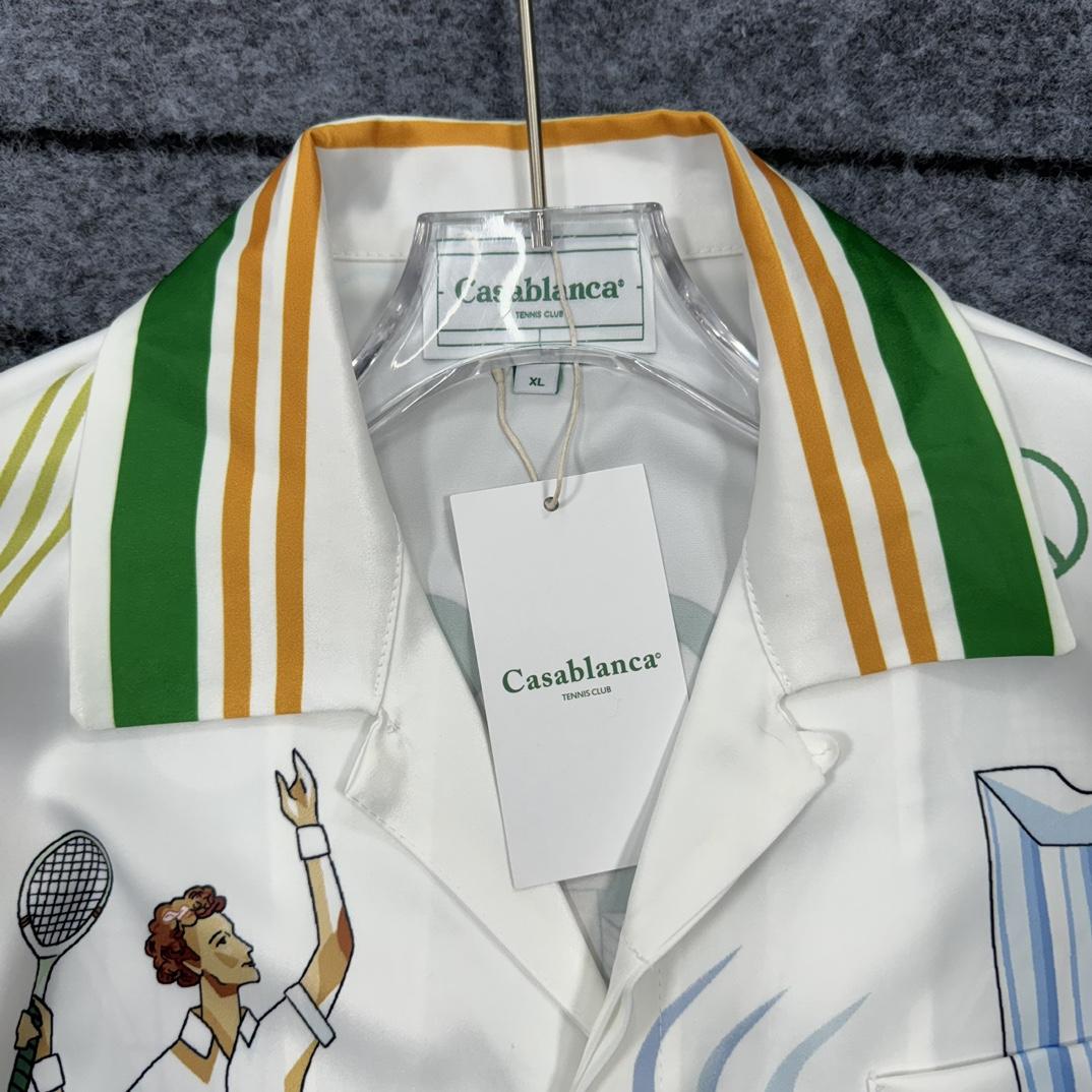 Casablanca Tennis Play Short Sleeve Linen Shirt - DopestKickz