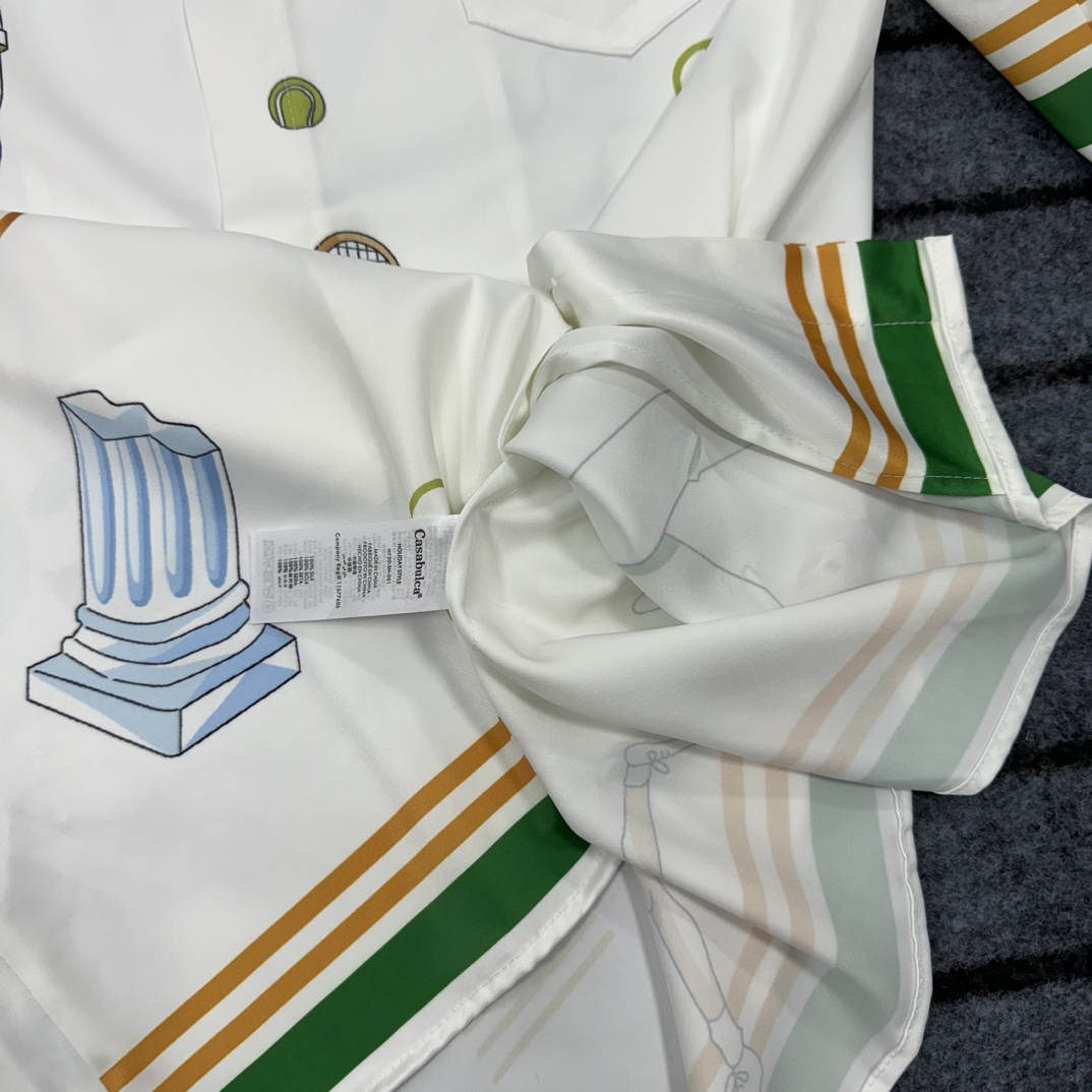 Casablanca Tennis Play Short Sleeve Linen Shirt - DopestKickz