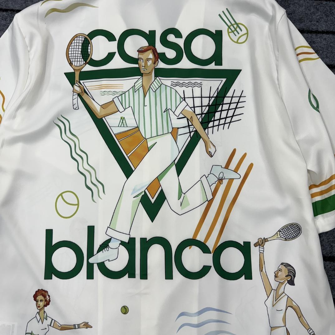Casablanca Tennis Play Short Sleeve Linen Shirt - DopestKickz