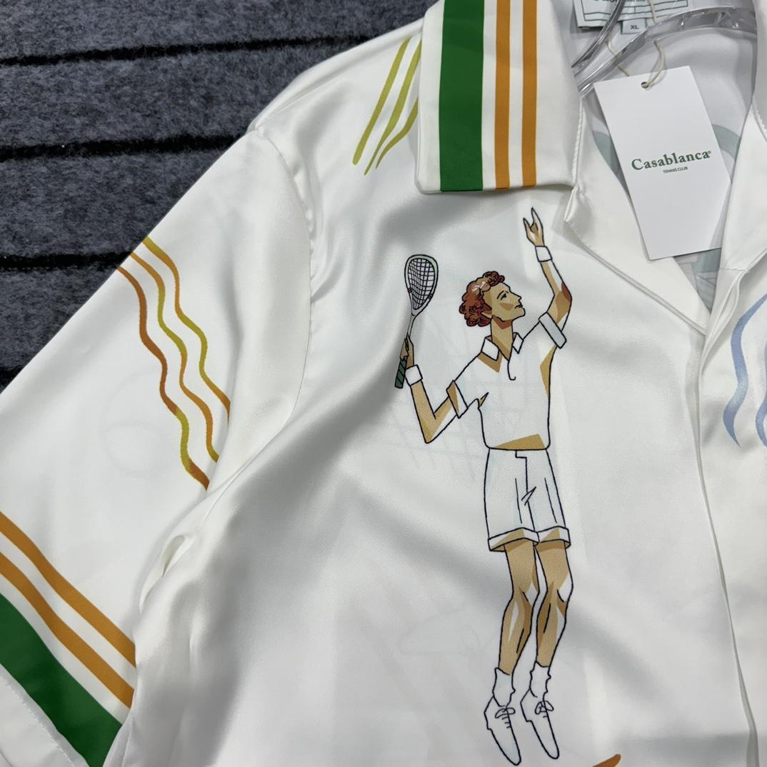 Casablanca Tennis Play Short Sleeve Linen Shirt - DopestKickz