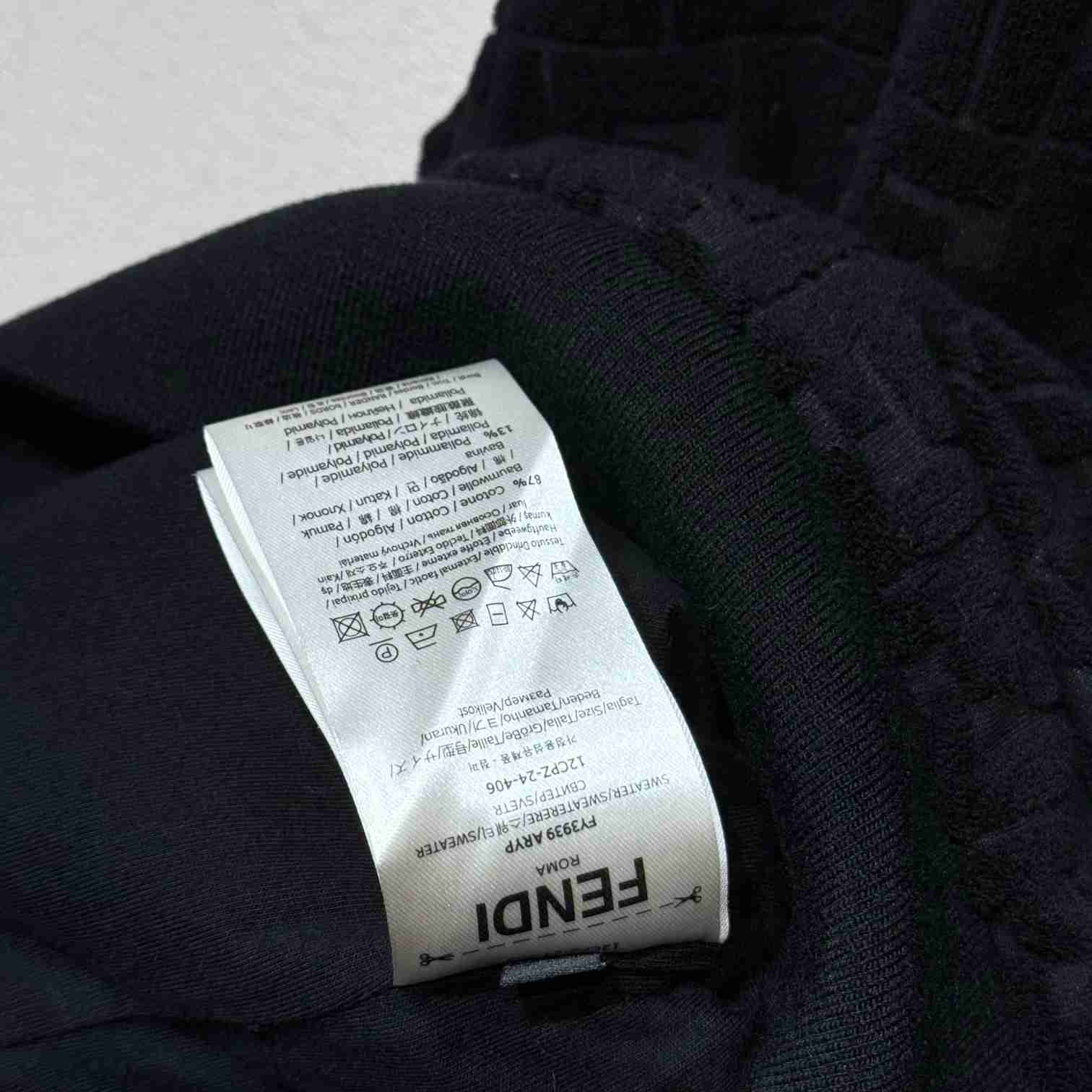 Fendi Black FF Terry Sweatshirt - DopestKickz