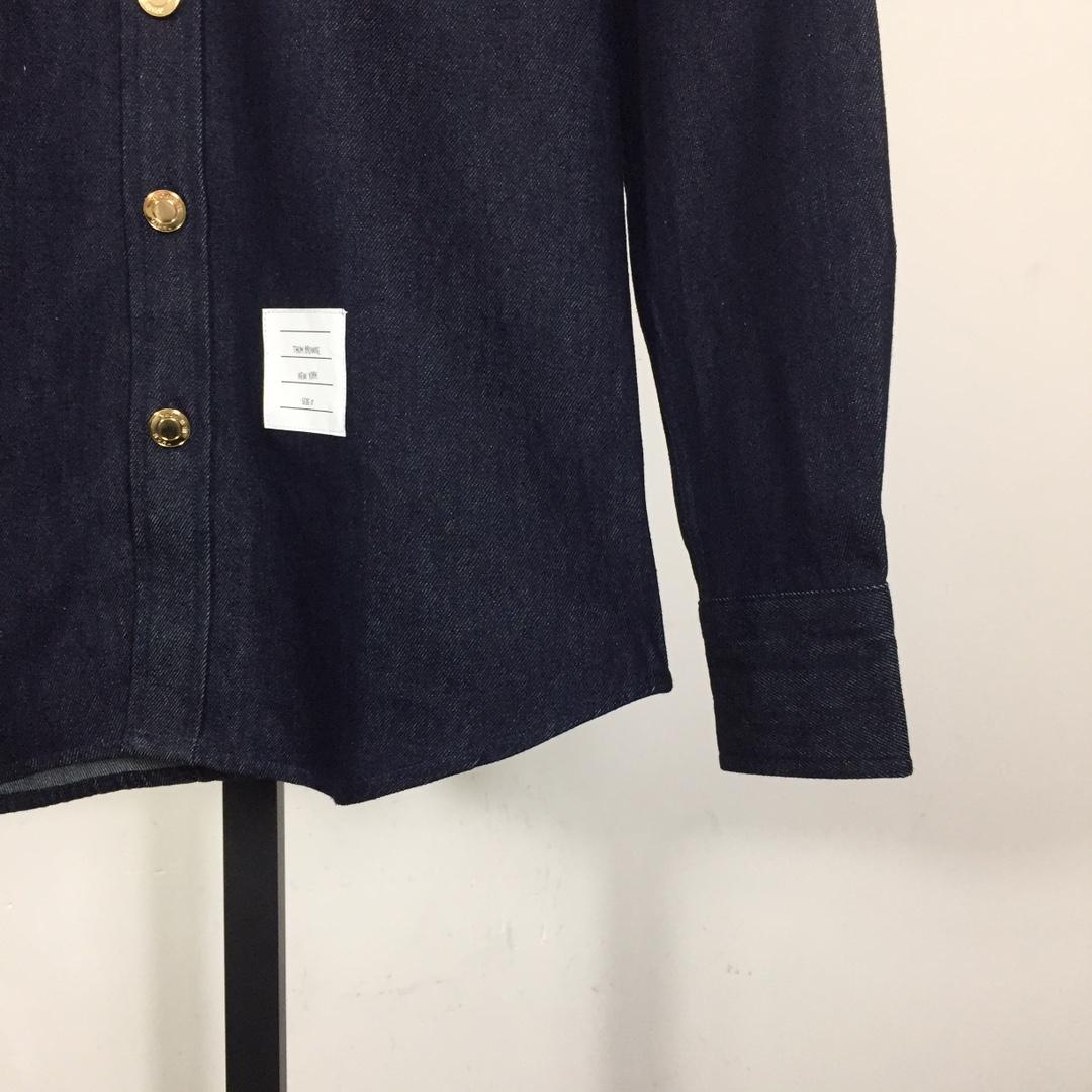 Thom Browne 4-Bar Denim Button-Up Shirt - DopestKickz
