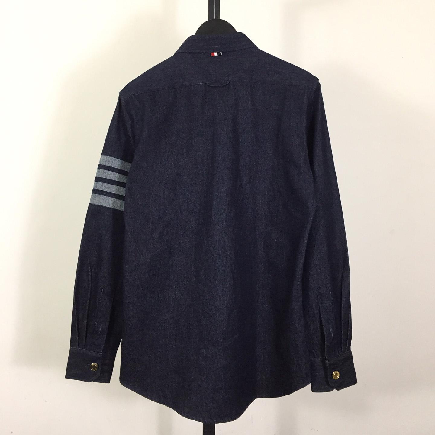 Thom Browne 4-Bar Denim Button-Up Shirt - DopestKickz