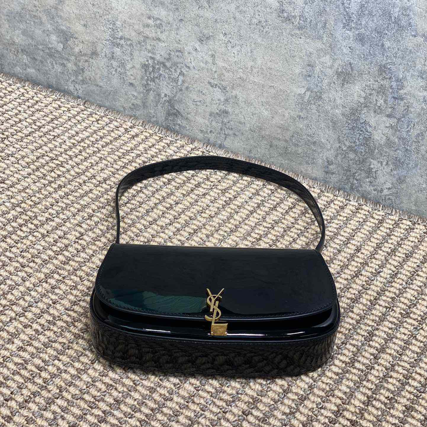 Saint Laurent Mini Voltaire In Patent Leather - DopestKickz