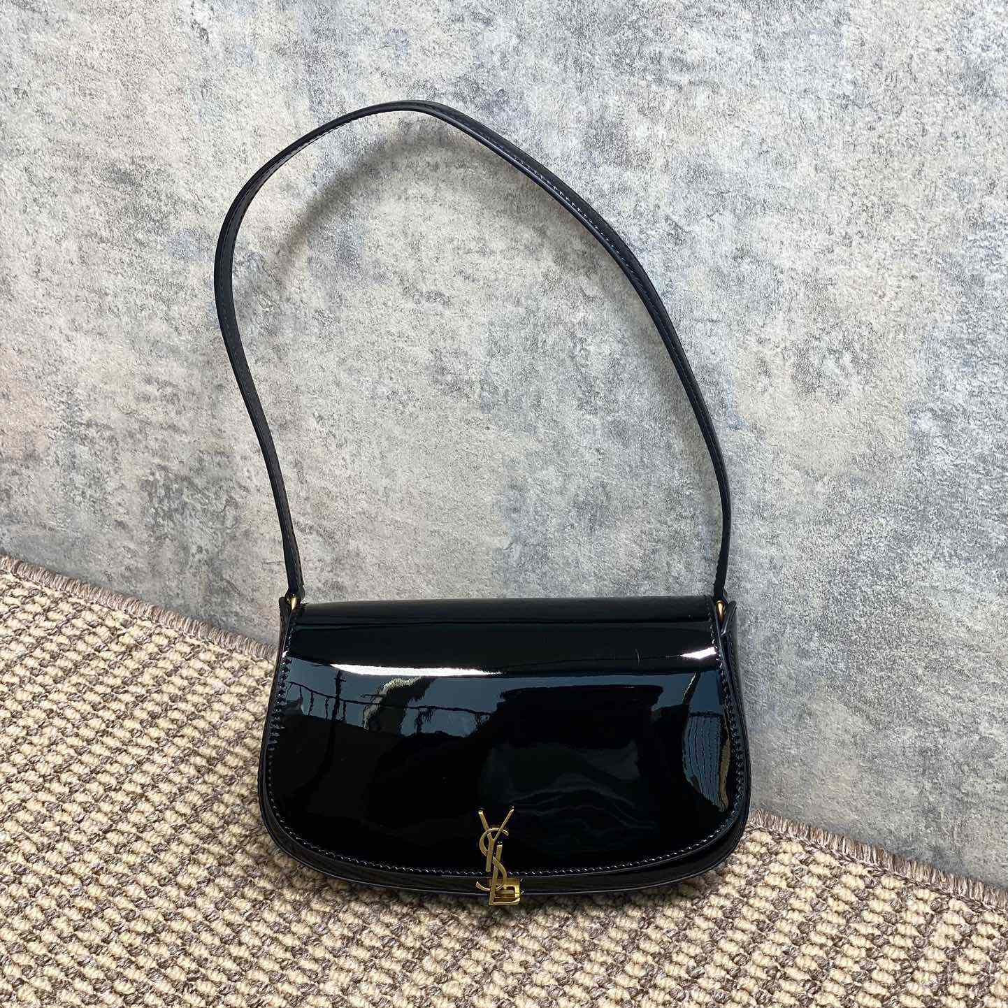 Saint Laurent Mini Voltaire In Patent Leather - DopestKickz