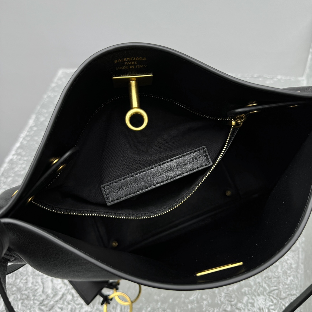 Balenciaga Bel Air Small Hobo Bag In Black  - DopestKickz