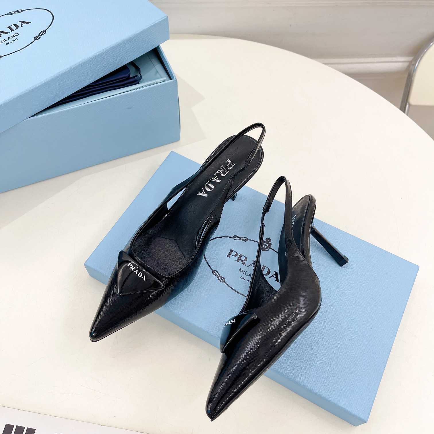 Prada Leather Slingback Pumps - DopestKickz