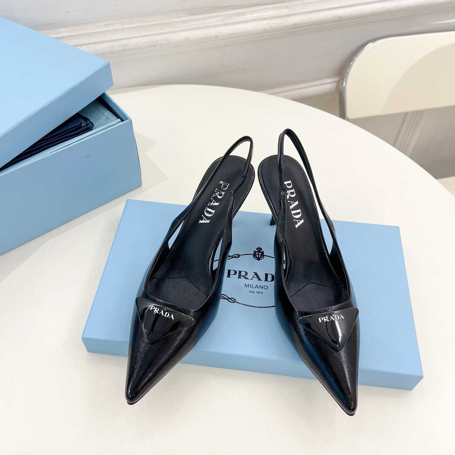 Prada Leather Slingback Pumps - DopestKickz
