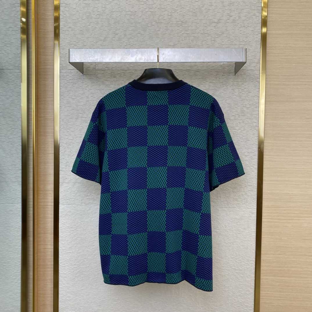 Louis Vuitton Jacquard Damier Short-Sleeved Cotton Crewneck  1AHBCW - DopestKickz