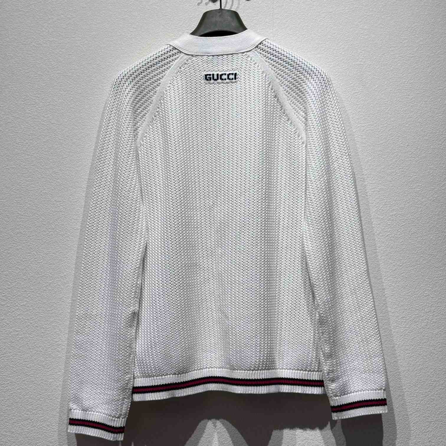 Gucci Ajour Cotton Knit Cardigan With Web - DopestKickz