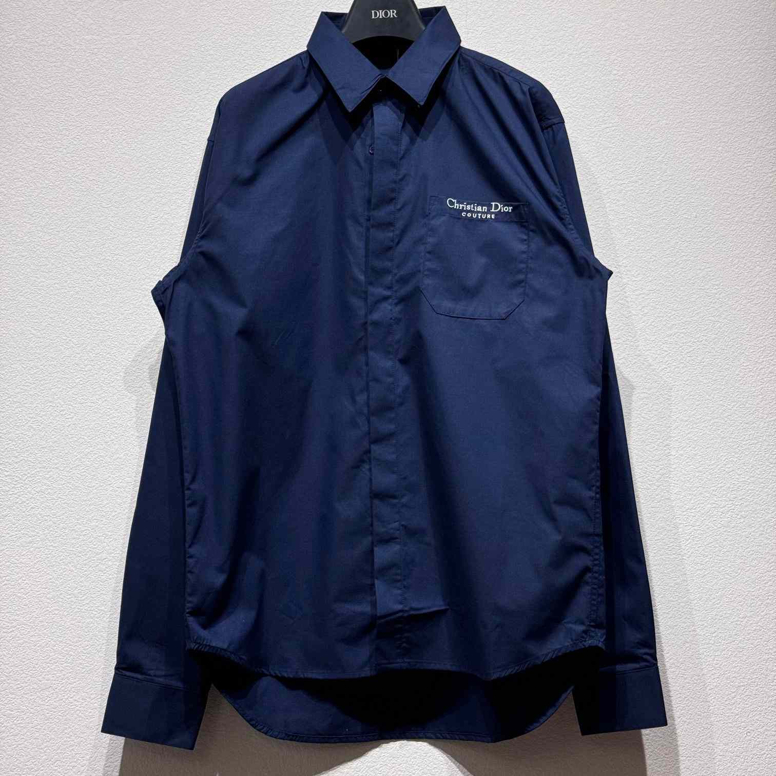 Christian Dior Tag Embroidery Shirt White Cotton Poplin - DopestKickz