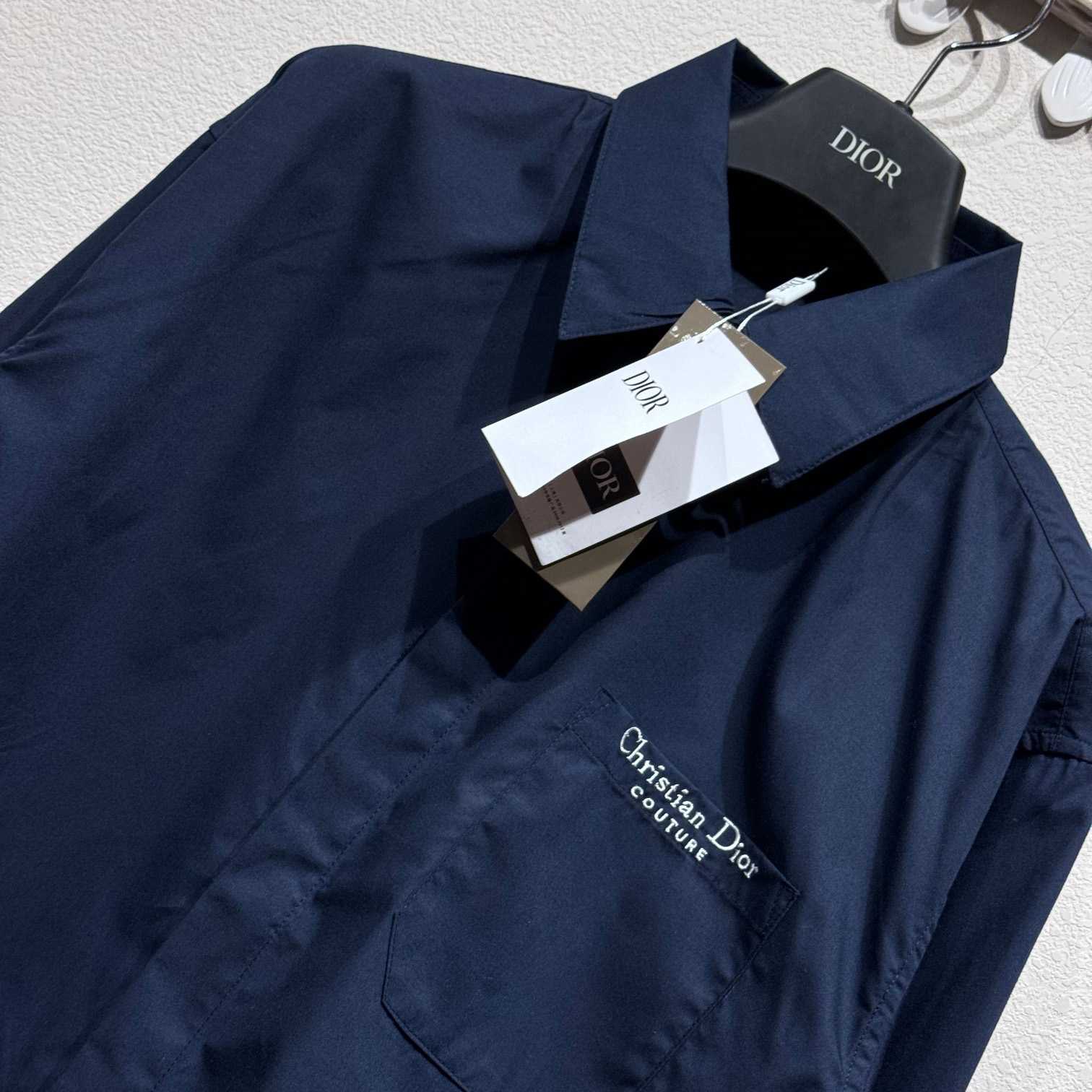 Christian Dior Tag Embroidery Shirt White Cotton Poplin - DopestKickz