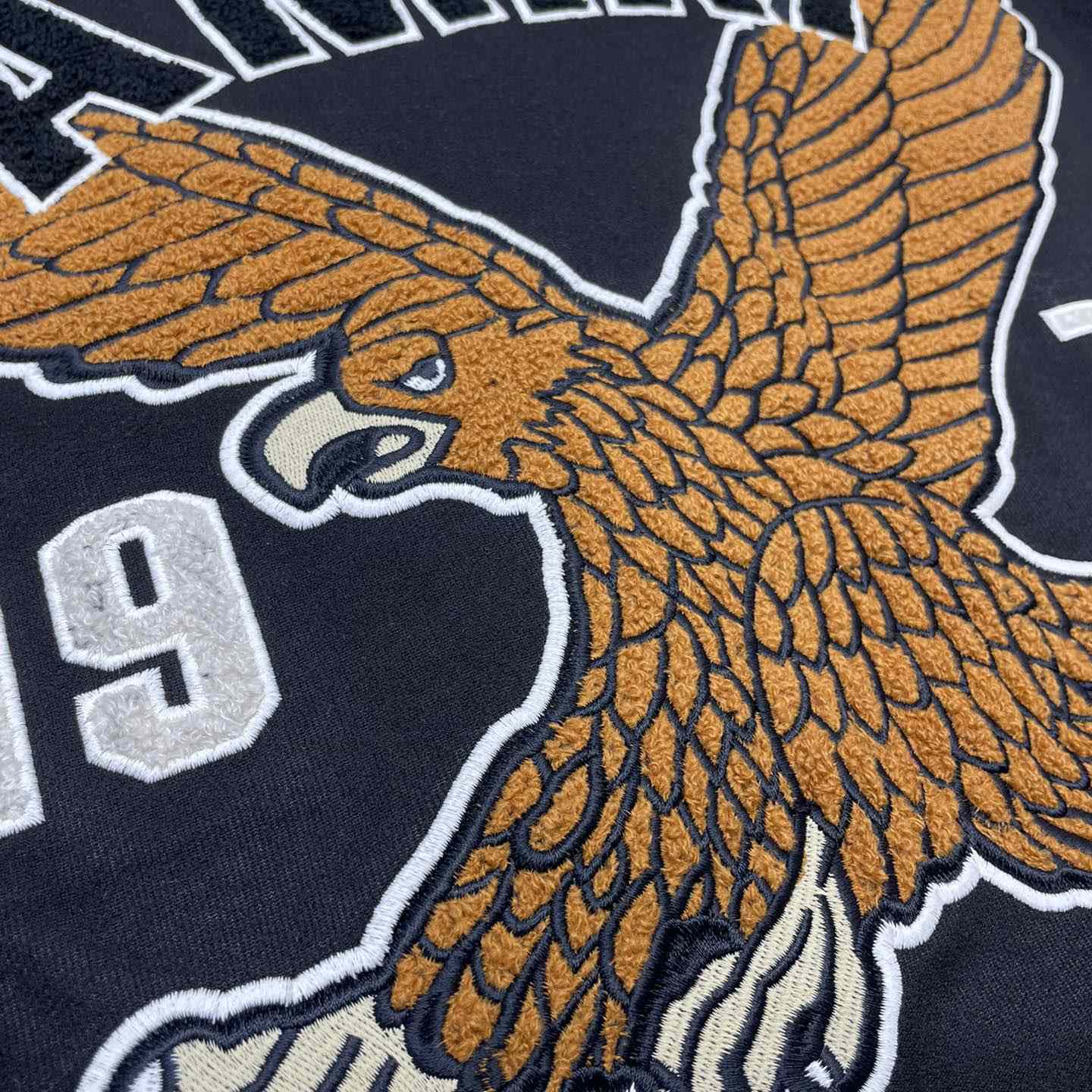 Amiri Embroidered Eagle Applique Varsity Jacket - DopestKickz